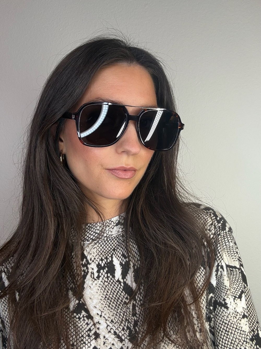 Saint Laurent Brown Tortoiseshell Aviator Sunglasses